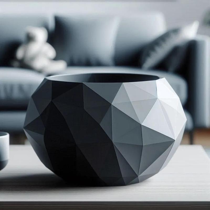 Low Poly Bowl Designer “Cracked Stone”