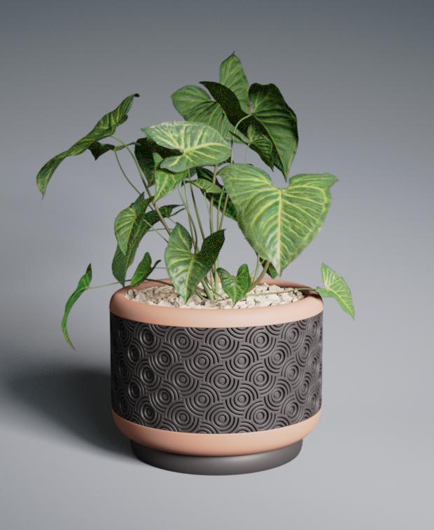 Planter Pot Pressed Nodes with Rounded Base
