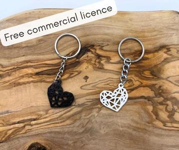 Keychain heart lowpoly