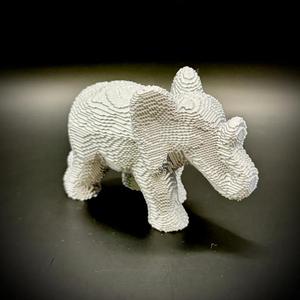 Voxel Asian Elephant Figurine