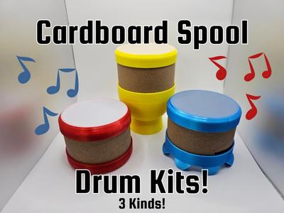 Cardboard Spool Drum Kit Attachments – 3 kinds!