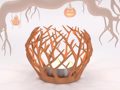 Creepy Tree Halloween Candle Holder - 3D Printable Spooky Decor
