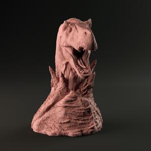 Tyrannosaurus scarred bust – pre supported