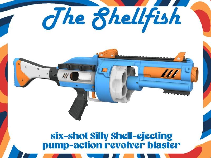 Shellfish - a Silly Shell-ejecting Revolver Blaster   