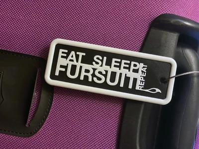 Eat Sleep Fursuit Repeat luggage tag