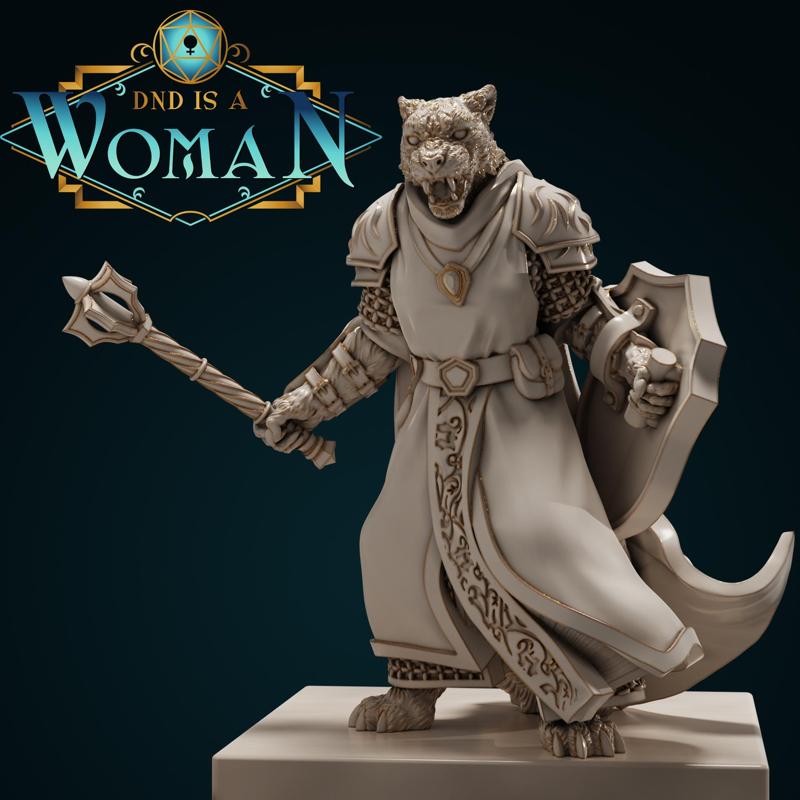 Tabaxi Cleric – Snowy Meadows Silver Sky – 28/32mm and 75mm