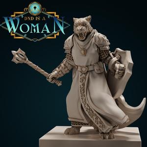 Tabaxi Cleric – Snowy Meadows Silver Sky – 28/32mm and 75mm
