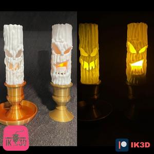 CREEPY CANDLES SET OF 5 + CANDLESTICK – EASY PRINT