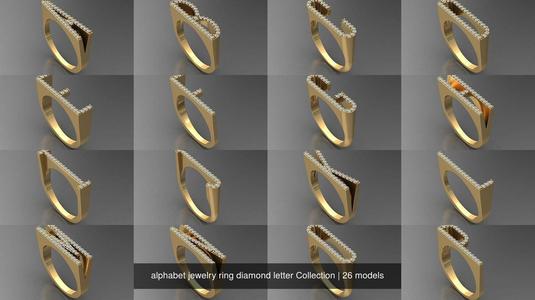 alphabet jewelry ring diamond letter Collection