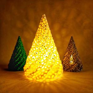 Tealight Christmas Tree Led Lamp – voronoi style