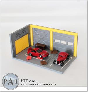 MINI GARAGE DIORAMA FOR 1/64 SCALE DIECASTS – MODEL 002