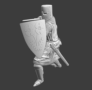 Medieval knight stabbing
