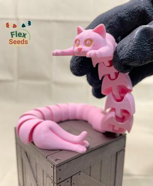 [Official Remix] Flexi Extra Size Cat (Print-in-place)