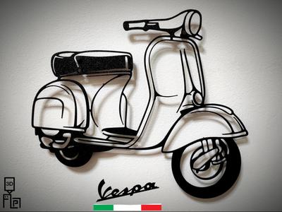 Vespa Piaggio Silhouette wall art
