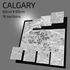 3D Calgary | Digital Files | 3D STL File | Calgary 3D Map | 3D City Art | 3D Printed Landmark | Model of Calgary Skyline | 3D Art