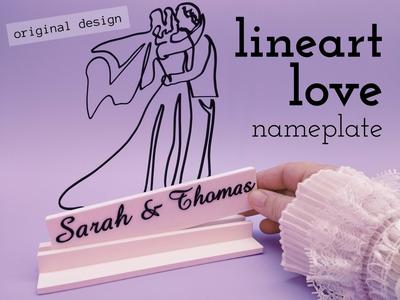 customizable Lineart Wedding name plate