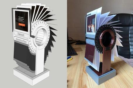 Flap frame (flipbook) clock for instax-polaroid photo