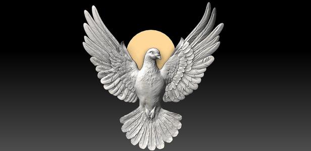 dove pigeon bas relief