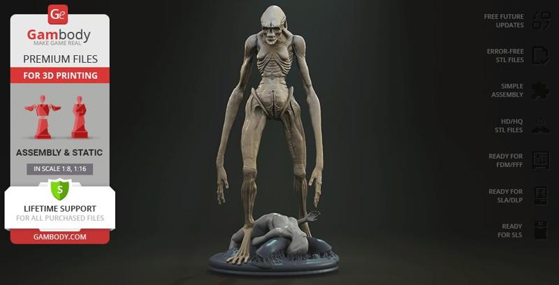 Alien Newborn STL files for 3D Printing | Assembly Model