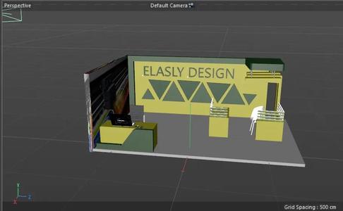 Exibtion stand  for printing press cinema 4D