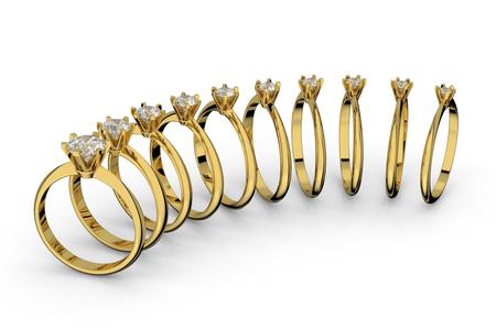 Set of 10 engagement rings Tiffany style