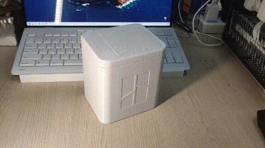 Mini Desktop Trash Can with Bamboo Logo
