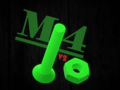 M4 Countersunk Screw 4-65mm / Nut / Washer (v2)