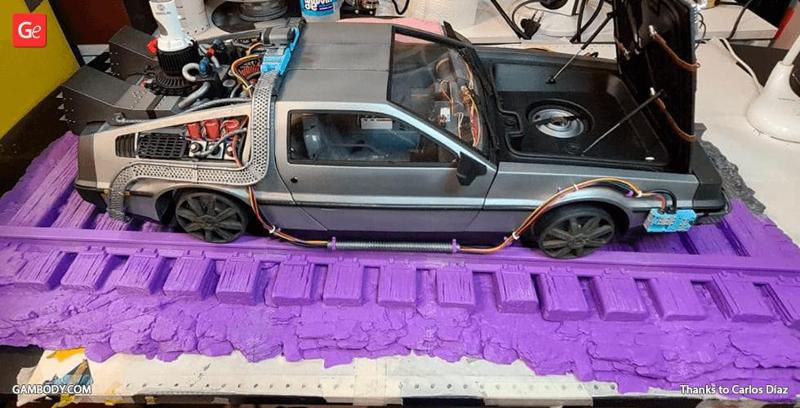 DeLorean 3D Printing Model | Assembly Kit 3: Car Interior, Wheels and Platforms