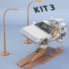 DeLorean 3D Printing Model | Assembly Kit 3: Car Interior, Wheels and Platforms