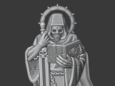 Remixed Hooded statue with pedestal