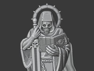 Remixed Hooded statue with pedestal