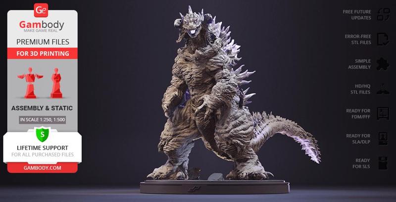 Mutant Shin Godzilla STL Files for 3D Printing | Assembly Model