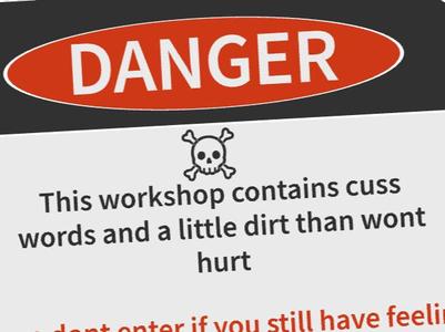 workshop danger sign