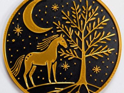 Coaster "Horse under the Moon" #3   
