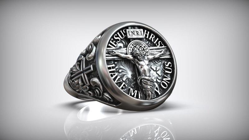 Jesus Christ Catholic Cross Crucifixion Signet
