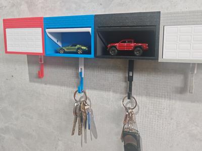 Car Garage Key Holder with Opening Door