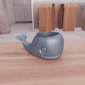 3D Cute Whale Planter Pot for Indoor with 3D Stl File & Planter Pot, 3D Printed Decor, Whale Art, Desk Planter, 3D Printing, Indoor Planter