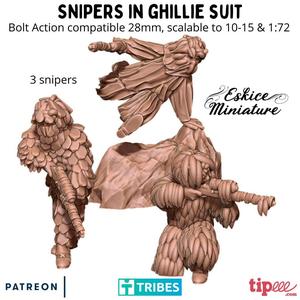 Snipers in ghillie suit – 28mm