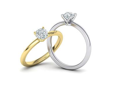 Elegant solitaire ring with 5mm stone claw  setting 3dmodel