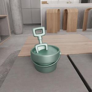 3D Beach Bucket Decor as Stl Files & Toddler Gift, Kids Toy, 3D Printing, Sand Bucket, Sea Toys, Digital Art, Beach Accessories