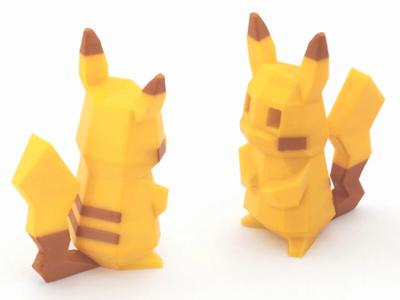 Low-Poly Pikachu  – Multi and Dual Extrusion version