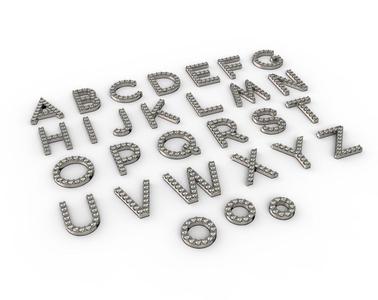 Diamond Alphabet Letters gemstones 1mm Collection 2
