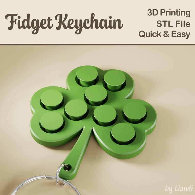 Shamrock STL Fidget Keychain for St Patricks Day – 3D Print File, Stress Toy Keyring, Digital Download for Commercial Use