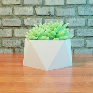 3d printing stl file decorative planter pot icosahedron for home decoration and furniture