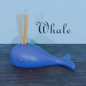 3d printer file pencil holder idea cute whale for 3d printing