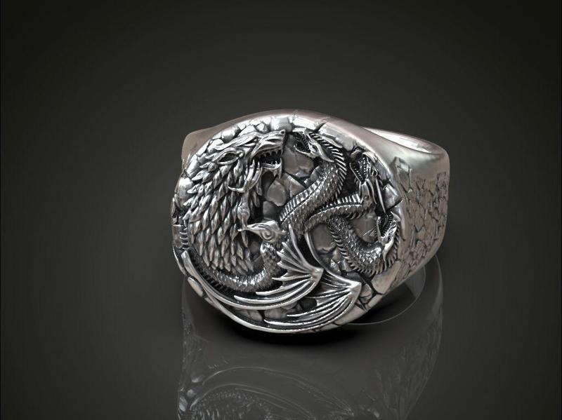 Ring Stark Targaryen wolf dragon GOT