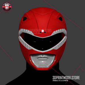 Red Ranger Mighty Morphin Power Ranger Helmet Cosplay STL File