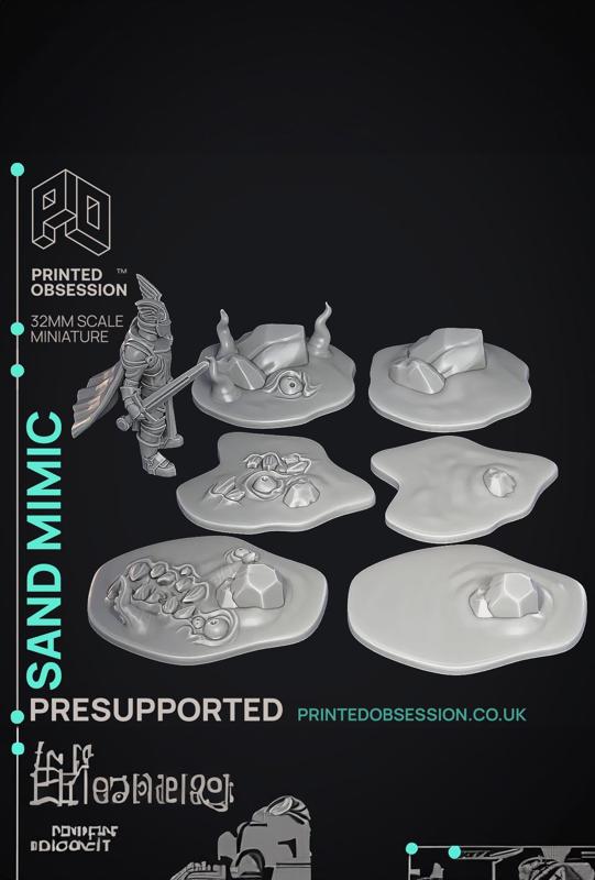 Sand Mimic - 6 Models - Wondering Desert - PRESUPPORTED - Illustrated and Stats - 32mm scale 