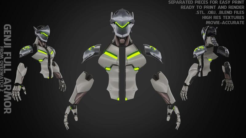Overwatch 2 Genji Armor and Helmet for Cosplay