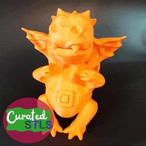 Dragon With Jet Pack Crayon / Pencil Holder - Print in Place - Support Free